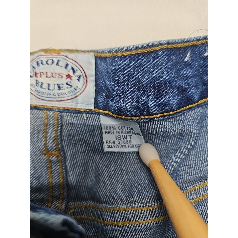 Carolina Blues Women Blue Vintage Tapered Denim Jeans High Rise Cotton Size 18wt - Picture 10 of 15